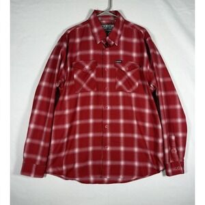 Dixxon Flannel Shirt Third Street Mens Large Red Plaid Long Sleeve Button Down